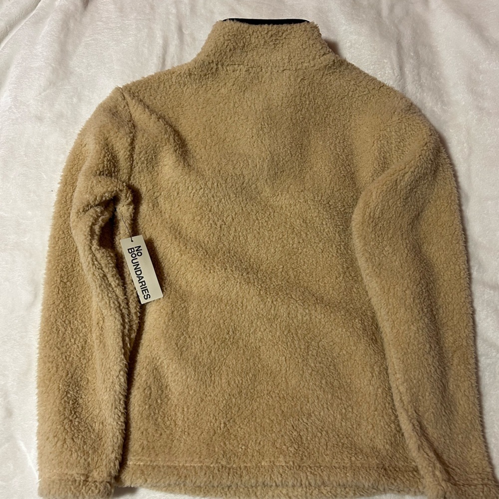 No Boundaries Tan Puffer Coat with Stand-Up Collar - Picture 2 of 4